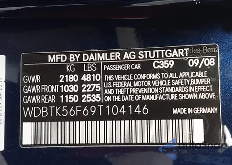 2009 Mercedes-Benz Clk 350 z USA, uszkodzony, nr VIN WDBTK56F69T104146